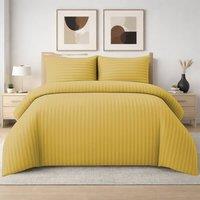 Grace 4 Pack Duvet Cover Set Modern Stripe Design Bedding Sets in Yellow | Size: King