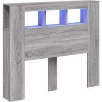 Berkfield Home LED Headboard Grey Sonoma 120x18.5x103.5 cm Engineered Wood