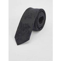 Burton Men's Black Floral Jacquard Tie