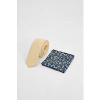 Burton Men's Butter Yellow Tie & Ditsy Pocket Square