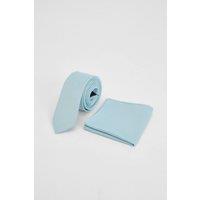 Burton Men's Ice Blue Tie & Pocket Square Set
