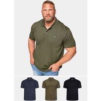 BadRhino Men's 3 Pack Core Polo Shirts in Light Khaki | Size: Large
