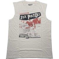 Sex Pistols Men's Filthy Lucre Diamante Embellished T-Shirt in Natural | Size: Large