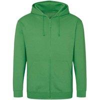 AWDis Men's Full Zip Hoodie in Bright Green | Size: Medium