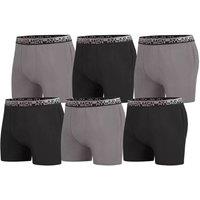 Atlas for Men Men's Plain Stretch Boxer Shorts (Pack of 6) in Black | Size: Small