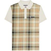 Lambretta Men's Classic Checked Polo Shirt in Medium Beige | Size: Small