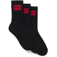 Hugo Men's 3 Pack Rib Label CC Socks Black
