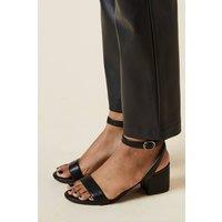 Dorothy Perkins Women's Wide Fit Tommi Barely There Mid Block Heel Sandals in Black | Size: 7