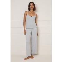 Dorothy Perkins Women's Pointelle Jersey PJ Set in Grey | Size: Medium