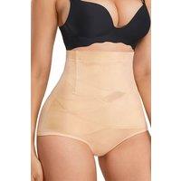MODISHION Women's Skin-Friendly Mid-waisted Shapewear Shorts in Beige | Size: Large