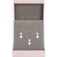 Jon Richard Women's Rhodium Plated Crystal & Pearl Bridal Set - Gift Box in Silver