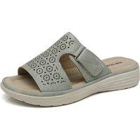 IVACHY Women's Bohemian Style Perforated Lightweight Mule Slippers Slide Sandals in Green | Size: 7
