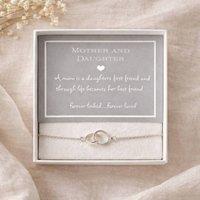 My Posh Shop Women's Mother & Daughter Sterling Silver Infinity Bracelet