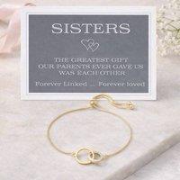 My Posh Shop Women's Sisters Linked Drawstring Bracelet in Gold