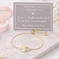 My Posh Shop Women's Mother & Daughter Links Drawstring Bracelet in Gold