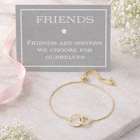 My Posh Shop Women's Friendship Links Drawstring Bracelet in Gold