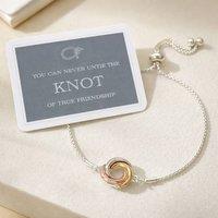 My Posh Shop Women's Knot Of Friendship Drawstring Adjustable Bracelet in Silver