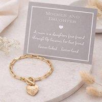 My Posh Shop Women's Mother & Daughter Forever Linked Heart Toggle Bracelet in Gold