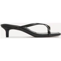 Linzi Women's Polished Black Faux Leather Mule Heels | Size: 7-Standard Fit
