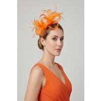 Vellin Women's Loop Bow Feather Fascinator Headband Wedding & Race Day in Orange