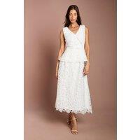 Coast Women's Lace Full Midi Skirt in Ivory | Size: 14