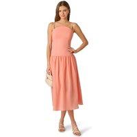 Adrianna Papell Women's Seersucker Midi Dress in Coral | Size: 12