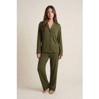The Night Store Women's Olive Modal Pyjama Trouser Set | Size: 14-16