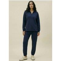 The Night Store Women's Navy Funnel Neck Zip Lounge Trouser Set | Size: 14-16