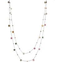 Spero London Women's Sterling Silver Fine Tourmaline Double Layer Necklace