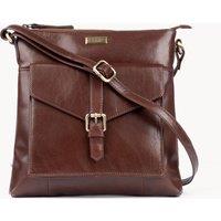 Assots London Women's 'HOXTON' Vintage Real Leather Crossbody Sling Bag in Brown