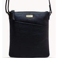 Assots London Women's 'LINBY' Pebble Grain Leather Crossbody Sling Bag in Black