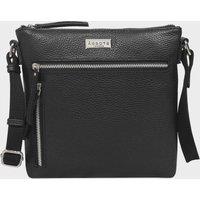 Assots London Women's RUE' Soft Pebble Grain Leather Crossbody Bag in Black