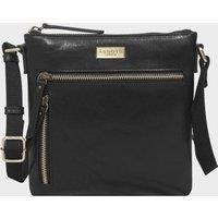 Assots London Women's RUE' Polished VT Real Leather Crossbody Bag in Black