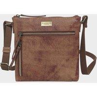 Assots London Women's RUE' Distressed Real Leather Crossbody Bag in Tan