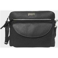 Assots London Women's 'JEAN' Soft Pebble Grain Real Leather Crossbody Bag in Black