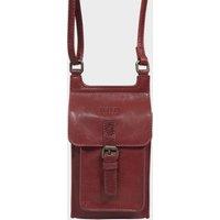 Real Hide Bags Women's 'MYLA' Real Leather Mobile Phone Crossbody Bag in Red