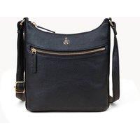 Assots London Women's SALLY' Pebble Grain Real Leather Crossbody Bag in Black