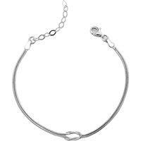 Spero London Women's Sterling Silver Snake Chain Knot Bracelet