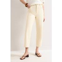 Phase Eight Women's Lexi Mid Rise Cropped Straight Jeans in Lemon | Size: 10