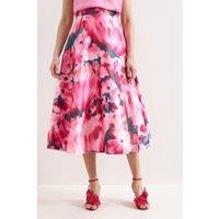 Phase Eight Women's Freyja Printed Midi Skirt in Bright Pink | Size: 12