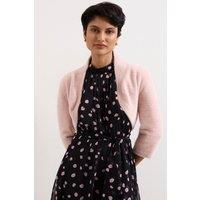 Phase Eight Women's Fay Fluffy Cropped Bolero in Dusty Pink | Size: 12