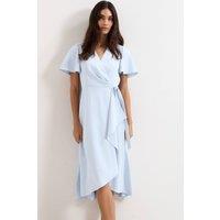 Phase Eight Women's Julissa Short Sleeve Wrap Dress in Baby Blue | Size: 10