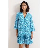 Phase Eight Women's Phoebe Tiered Hem V-Neck Mini Dress in Turquoise | Size: 20