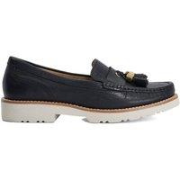 Dune London Women's Wide Fit 'Gwen' Leather Loafers in Black | Size: 4