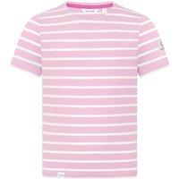Lazy Jacks Girl's Breton Short-Sleeved T-Shirt in Pink | Size: 1-2 Years