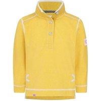 Lazy Jacks Girl's Pique Button Neck Sweatshirt in Lemon | Size: 7-8 Years