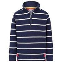 Lazy Jacks Boy's Pique Sweatshirt in Dark Blue | Size: 3-4 Years