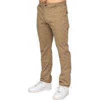 Enzo Men's Straight Leg Utility Work Trousers in Beige | Size: 30R