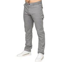 Enzo Men's Straight Leg Utility Work Trousers in Light Grey | Size: 30R