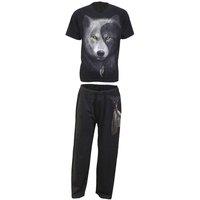 Spiral Direct Men's Wolf Chi Pyjama Set (Pack of 4) in Black | Size: Small